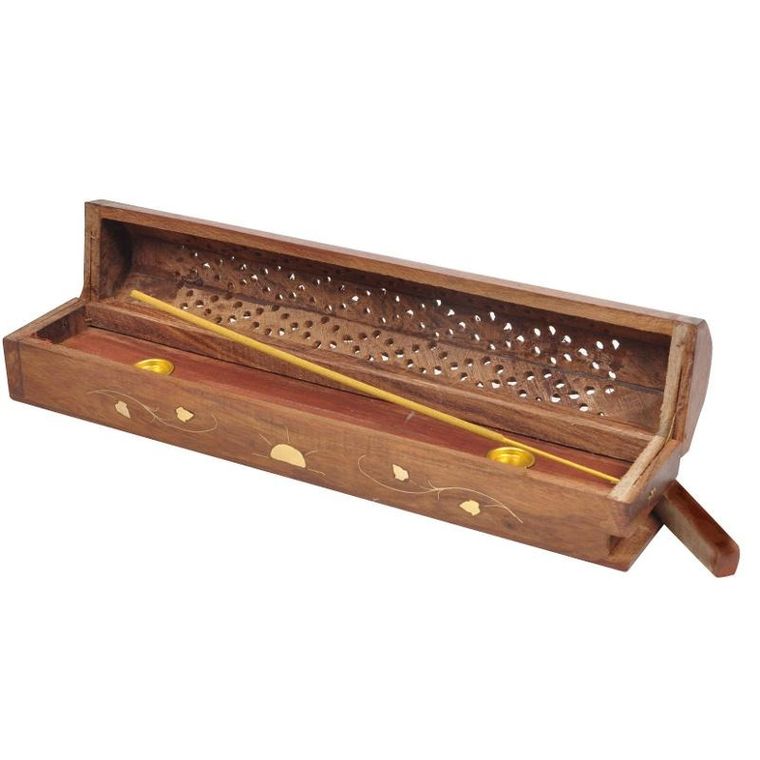 Homea, drewniana podstawka na kadzidełko w formie pudełka