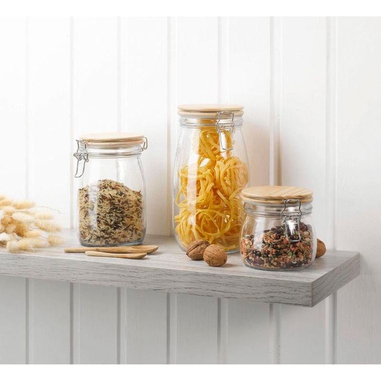 Homea, szczelny słoiczek z bambusową pokrywką, 0,45l