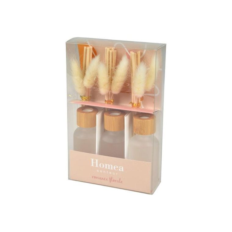 Homea, zestaw dyfuzorów z suszonymi słomkami, 3-30 ml