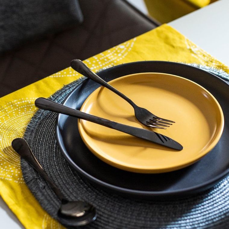 Homla, Abele, sztućce, czarne, 16 szt.