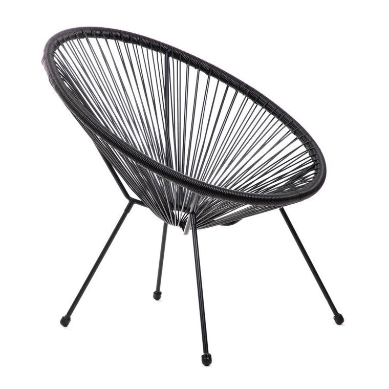 Homla, Acapulco Fiesta, fotel, czarny, 70-73-80 cm