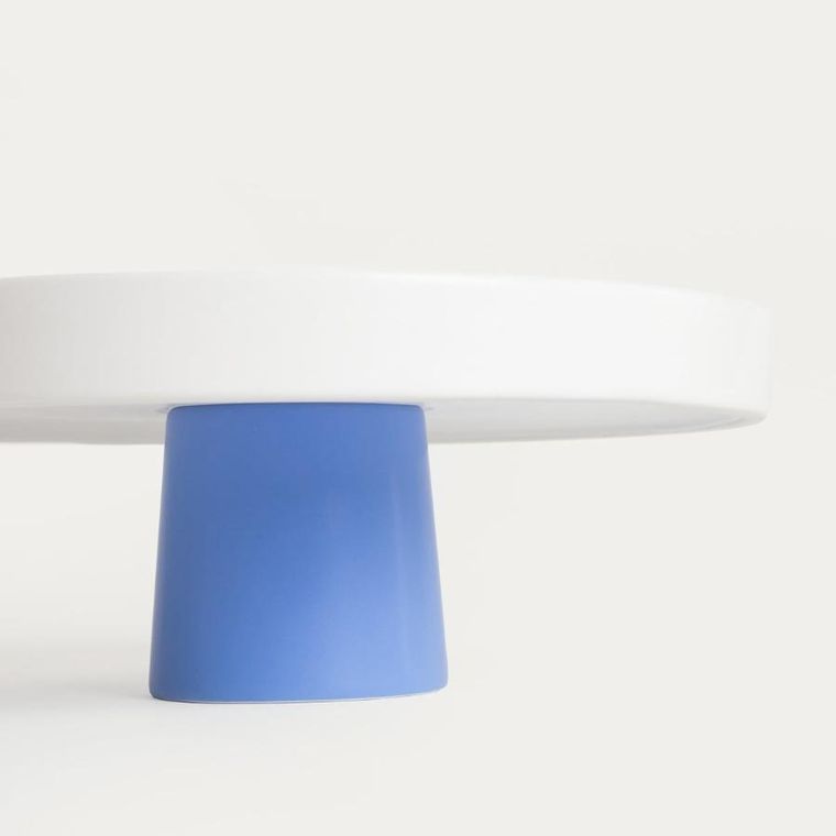 Homla, Affi, patera, biała z granatową nóżką, 24-9 cm