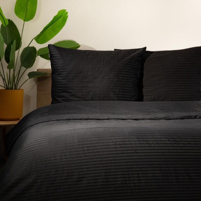 Homla, Agnes, pościel, satynowa czarna, 220-200 cm