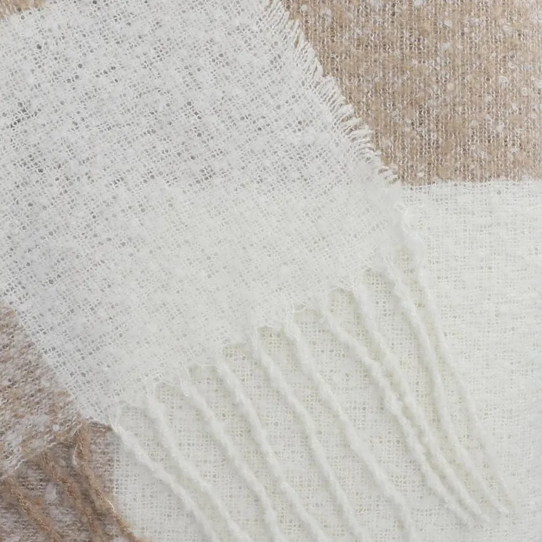 Homla, Allora, koc z przędzy, boucle ecru, 130-170 cm