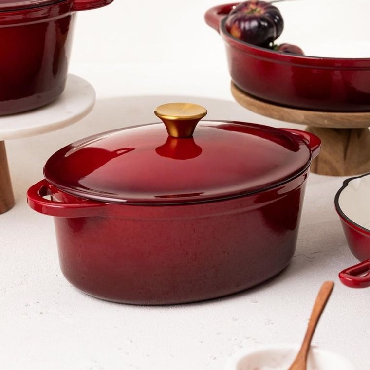 Homla, Andreas, garnek żeliwny, bordowy owalny ombre, 4,5l