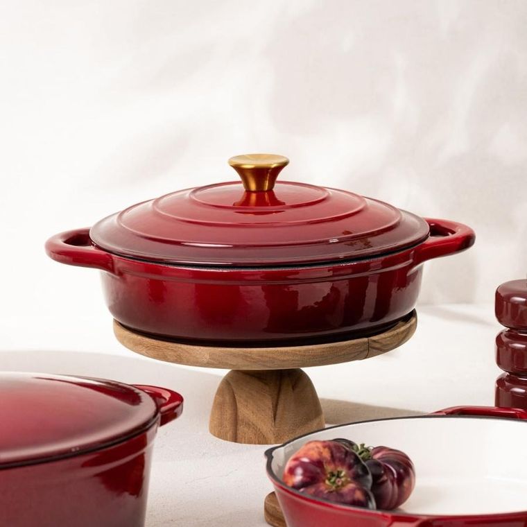 Homla, Andreas, garnek żeliwny, bordowy płaski ombre, 28 cm, 2,5l