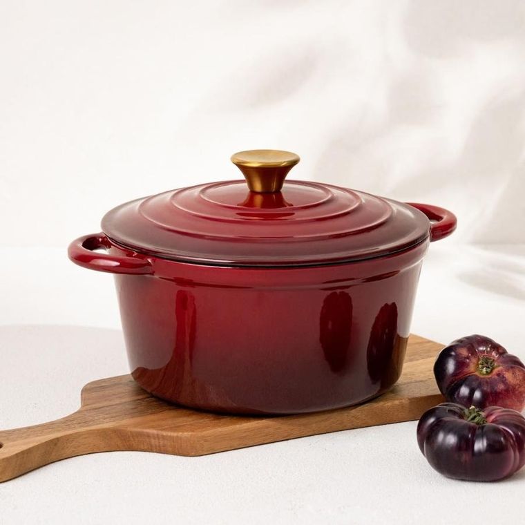 Homla, Andreas, garnek żeliwny, bordowy tradycyjny ombre, 24 cm, 4l