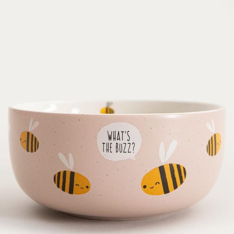 Homla, Annbee, miska, z pszczołą różowa, 13 cm