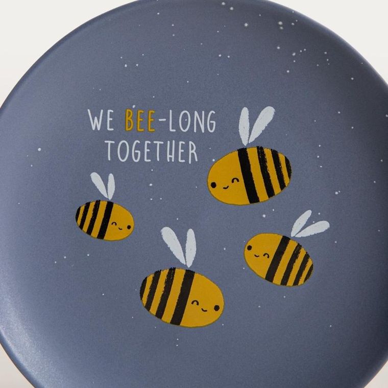 Homla, Annbee, talerz, z pszczołą granatowy, 16 cm