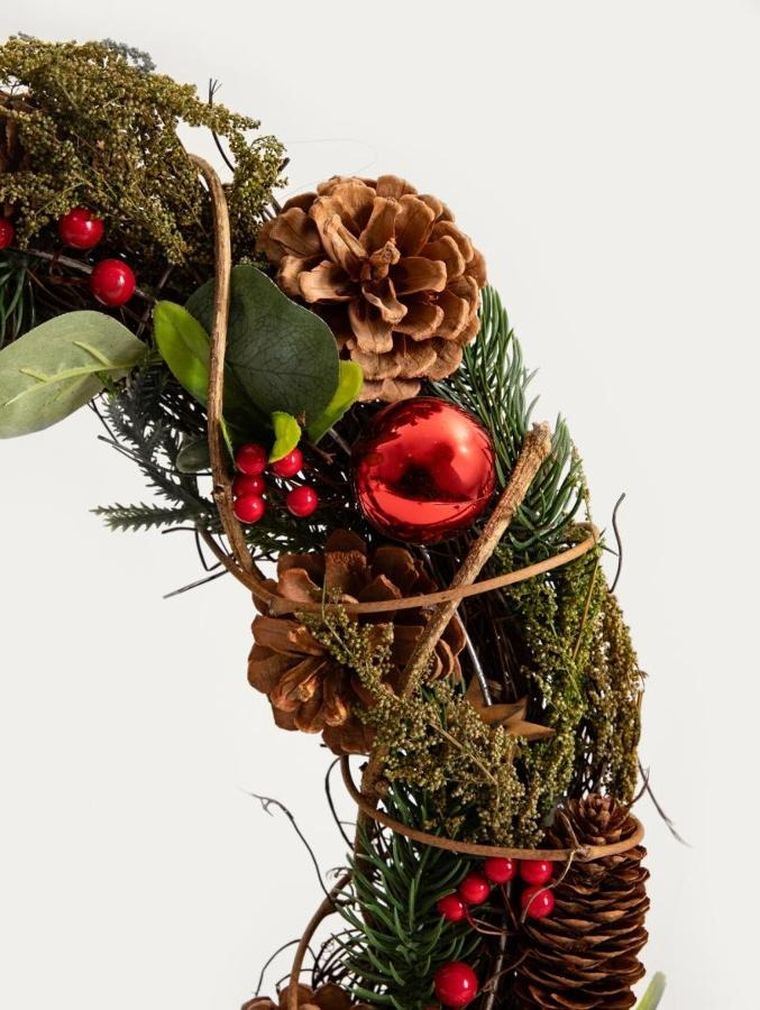 Homla, Arlo, wieniec, z szyszkami i czerwonymi kuleczkami, 42 cm