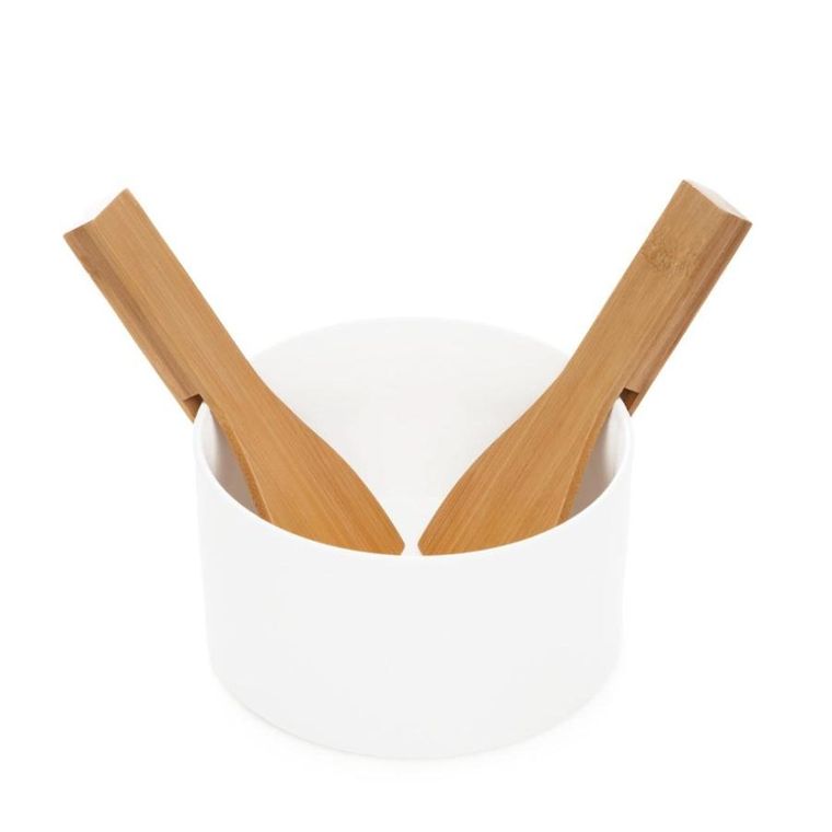 Homla, B2 Fincan, misa do sałat z bambusowymi łyżkami, 17 cm