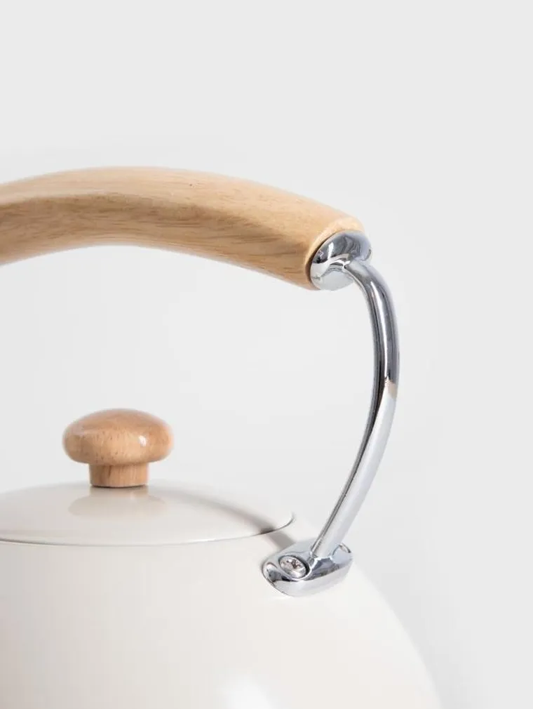 Homla, B2 Virgen Essentials, czajnik beżowy z drewnianym uchwytem, 2,5l