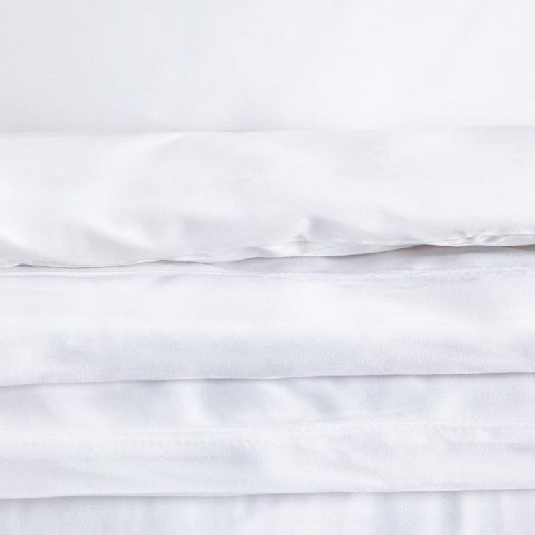 Homla, Bamsa, pościel, gładka z satyny bambusowej biała, 200-220 cm