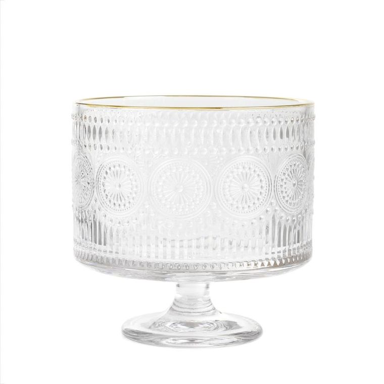 Homla, Barrel, patera, szklana we wzory, 20-20 cm