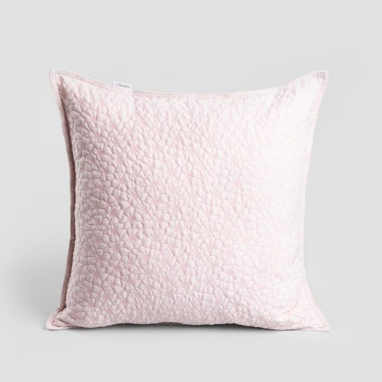 Homla, Blomster, poszewka, żakardowa różowa, 45-45 cm