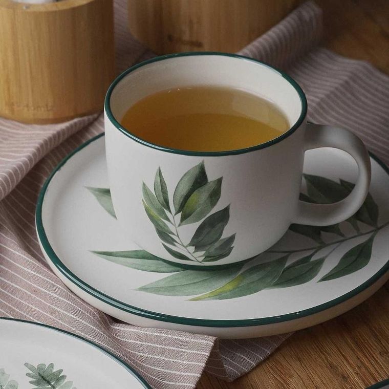 Homla, Blyde, talerz, z liściem kauczukowca, 20 cm