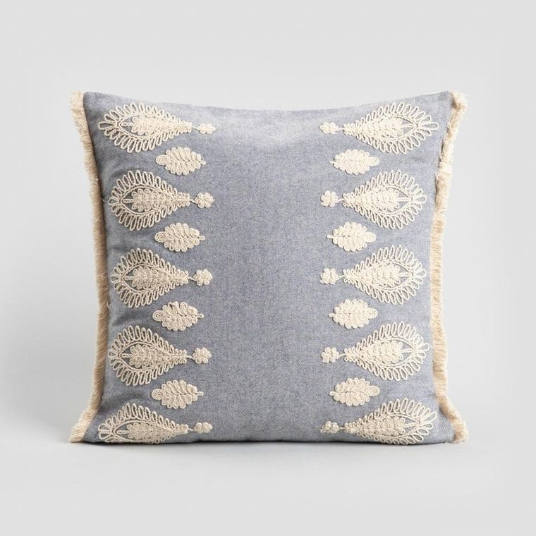 Homla, Campi, poszewka, bawełniana z haftowanym wzorem, 45-45 cm