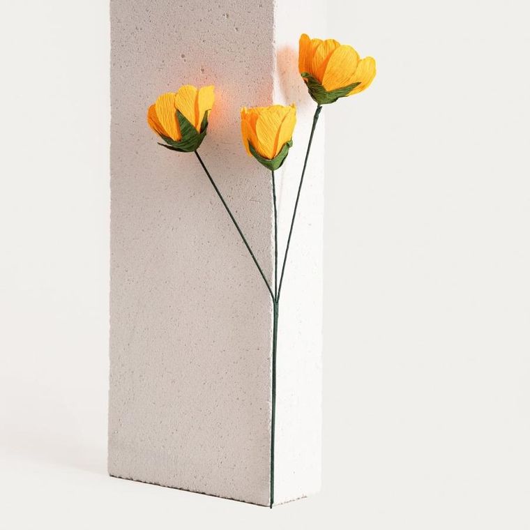 Homla, Carta, gałązka sztuczna, papierowa, pomarańczowa, 41 cm