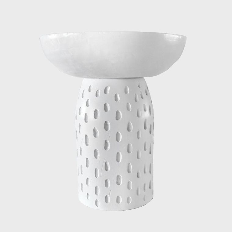 Homla, Charme, stolik kawowy, drewniany, biały, 37-37-42 cm