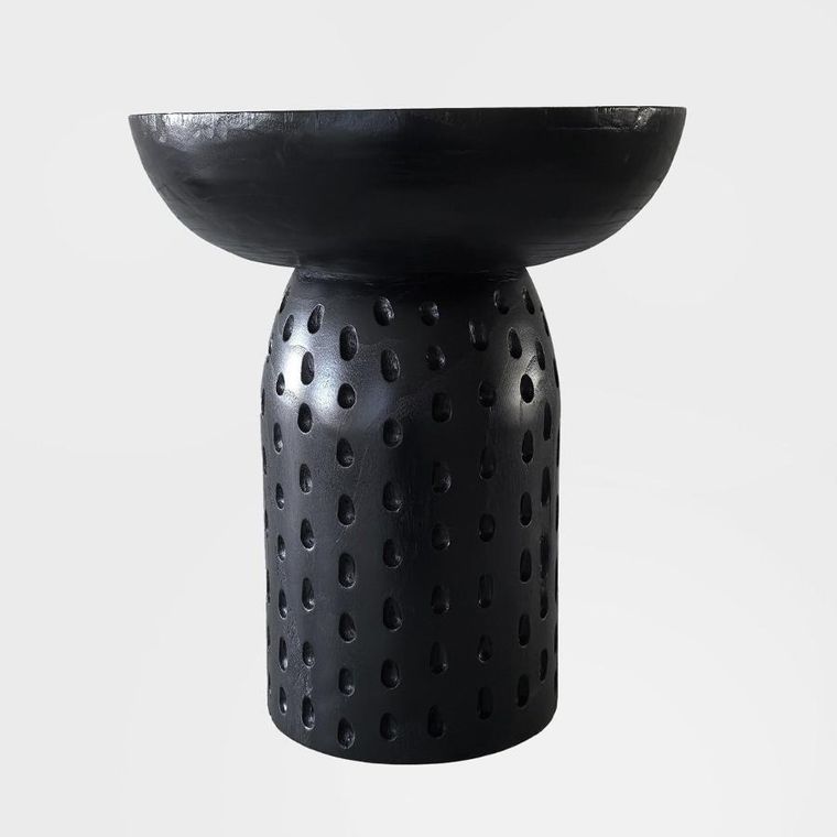 Homla, Charme, stolik kawowy, drewniany, czarny, 37-37-42 cm