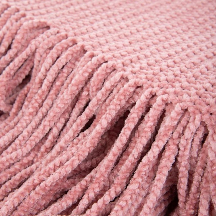 Homla, Chenille, koc szenilowy, różowy, 130-170 cm