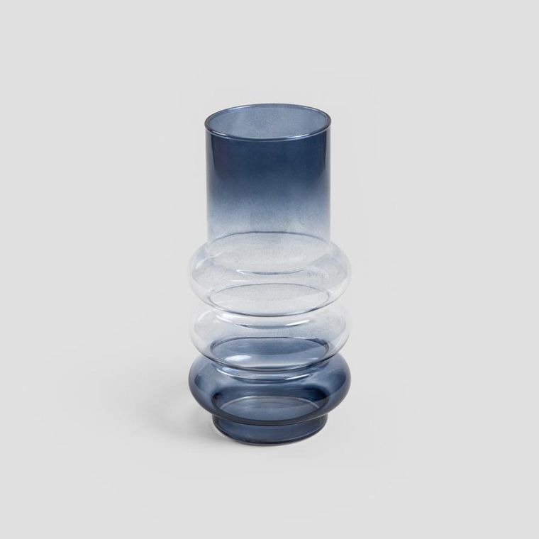 Homla, Circle, wazon, szklany, niebiesko-transparentny ombre, 11-26 cm