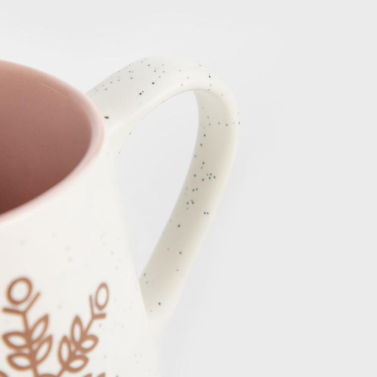 Homla, Combes, kubek, kremowy ze śnieżynką i różowym środkiem, 0,6l