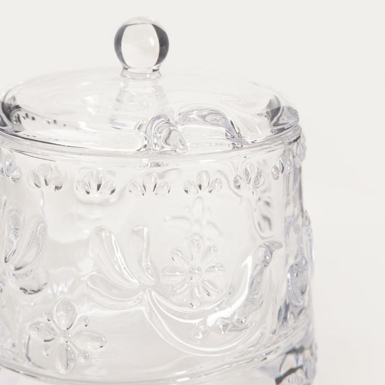 Homla, Creston, cukiernica, szklana z motywem ptaków, 0,26l