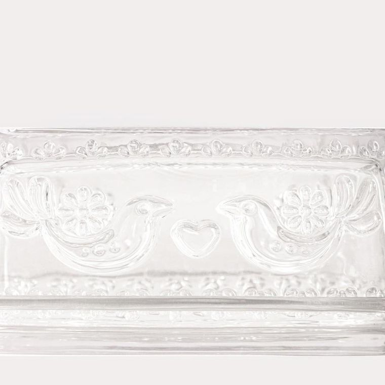 Homla, Creston, maselniczka, szklana z motywem ptaków, 17,5-7 cm