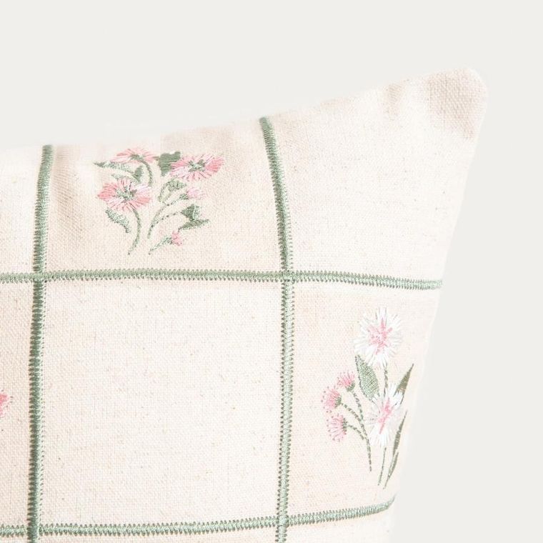 Homla, Damini, poszewka, z dodatkiem lnu w kwiatowy wzór, 45-45 cm