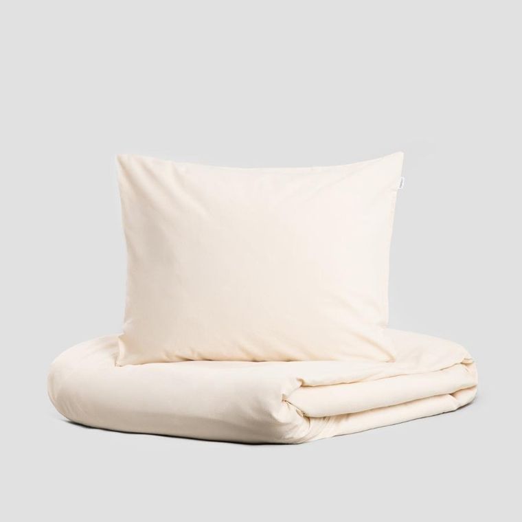 Homla, Defla, pościel z pranej bawełny, beżowa, 200-220 cm, 734649