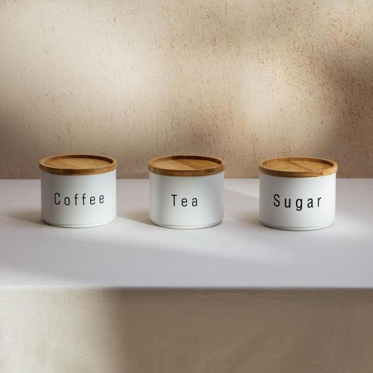 Homla, Deros, zestaw pojemników na kawę, herbatę, cukier