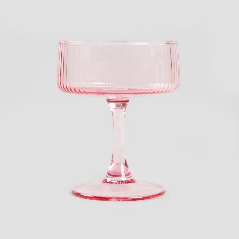 Homla, Dolore, kieliszek, różowy ryflowany, 0,23l, 729553