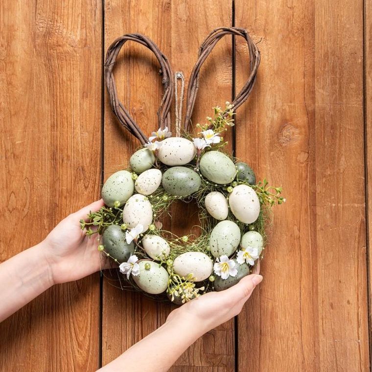 Homla, Easter Joy, stroik wielkanocny z jajkami i uszami, 40-23-8 cm, 725616