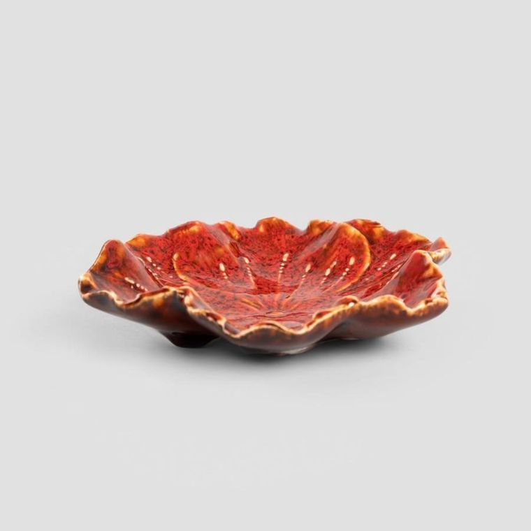 Homla, Edme, taca dekoracyjna, ceramicza czerwona, 13-11,5-3 cm