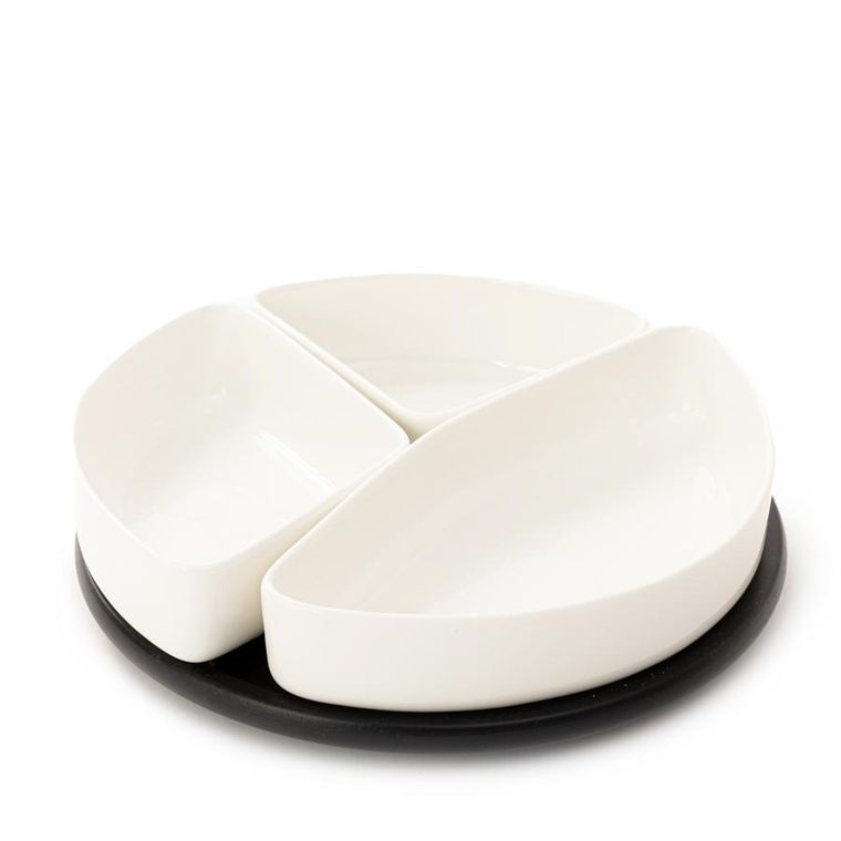 Homla, Felko, półmisek, z białymi miseczkami, 24cm