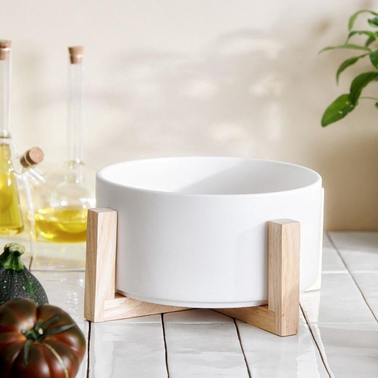 Homla, Fincan, misa do sałat ceramiczna, biała, 20-10 cm