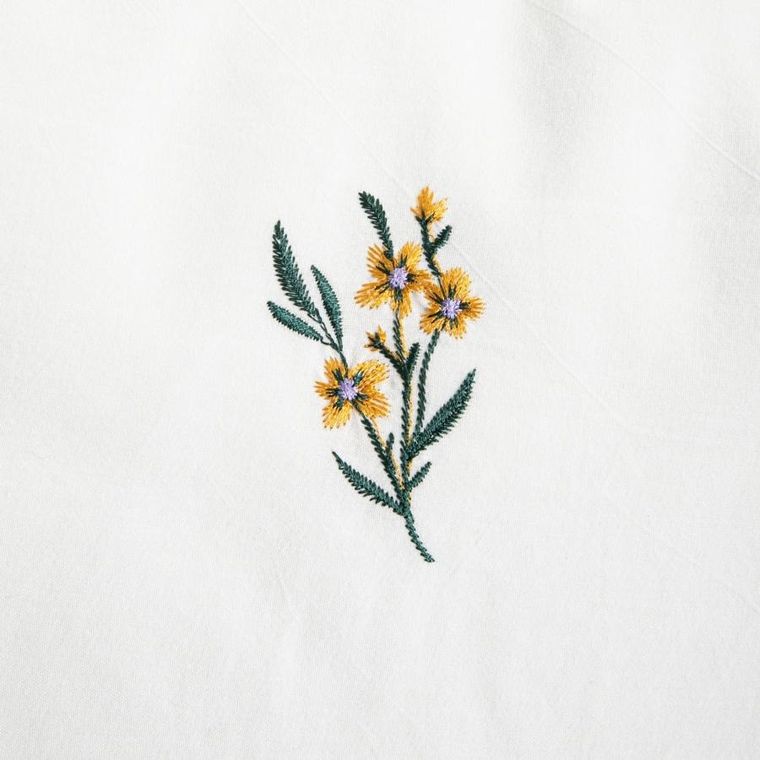 Homla, Floral Dream, pościel, z pranej bawełny z haftem w kwiatki, 160-200 cm