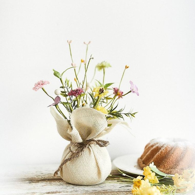 Homla, Flos, roślina sztuczna, z kolorowymi kwiatuszkami, 30 cm