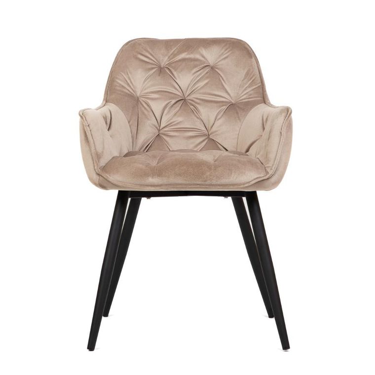 Homla, Flossi, Krzesło welurowe beżowe 57-63-84 cm