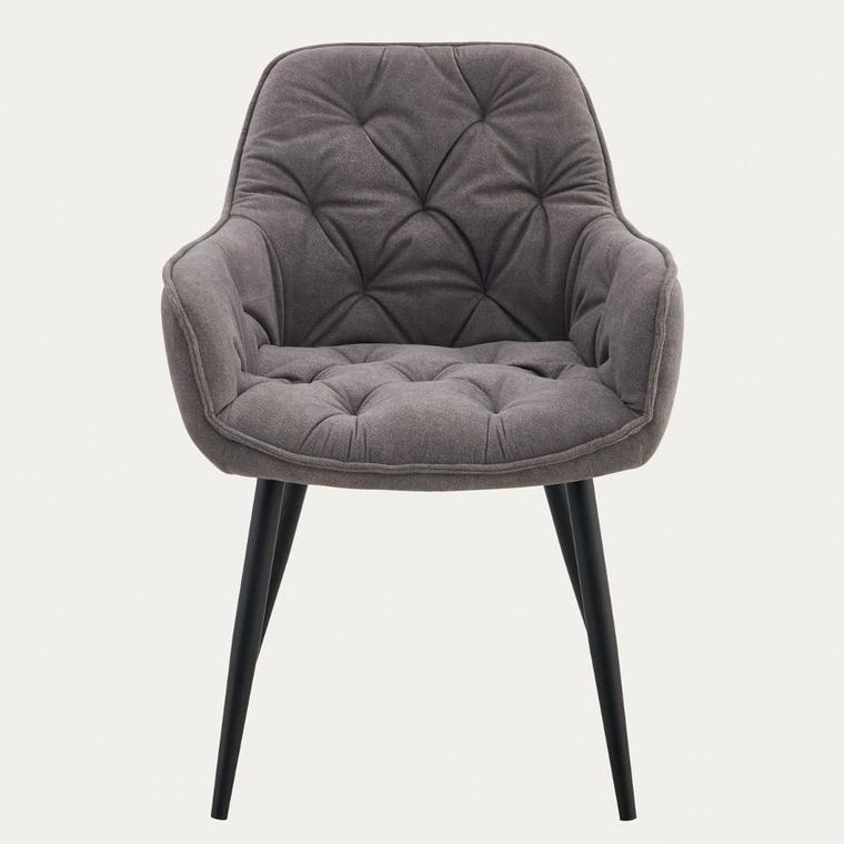 Homla, Fussy, krzesło, w tkaninie, szare, 57-63-84 cm