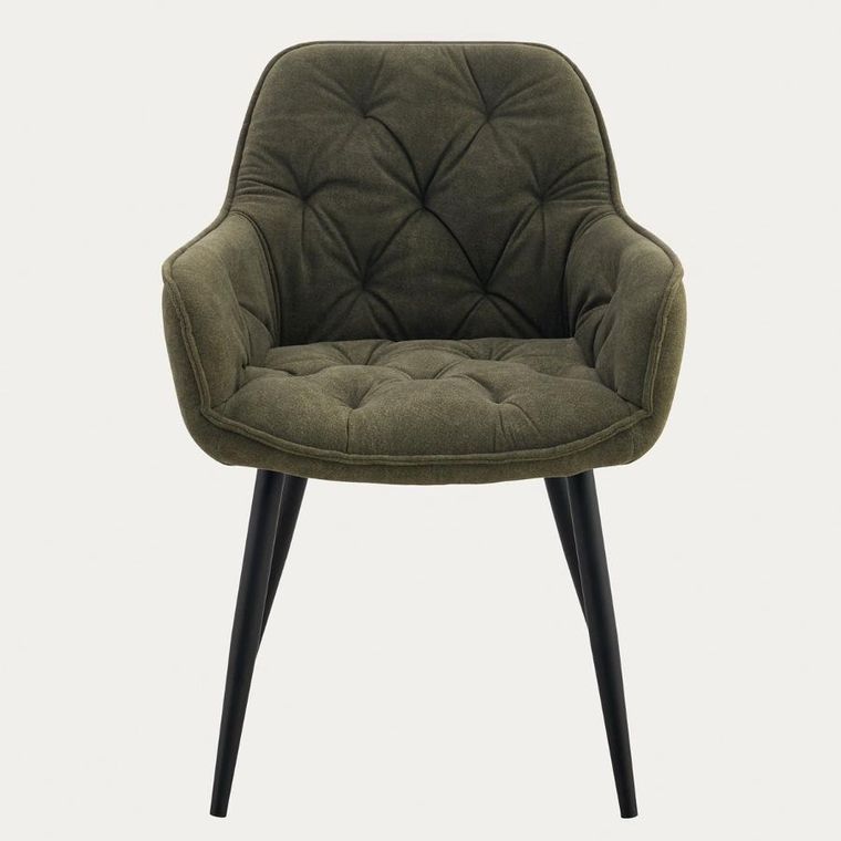 Homla, Fussy, krzesło, w tkaninie, zielone, 57-63-84 cm