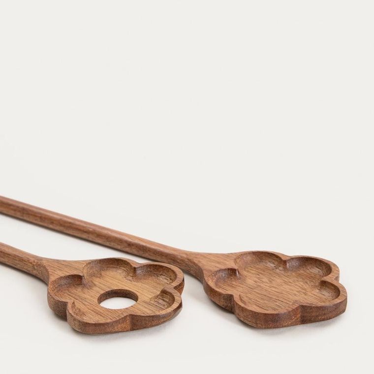 Homla, Gibara, zestaw łyżek, do sałaty w kształcie kwiatka, 30-7 cm, 2 szt.