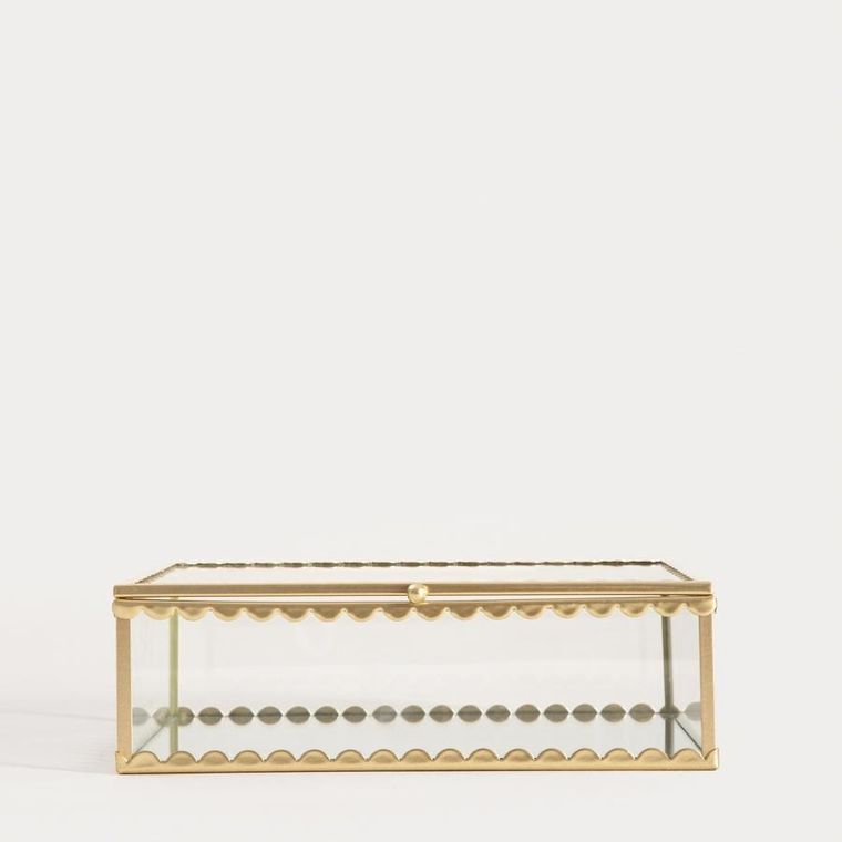 Homla, Grazia, szkatułka na biżuterię, złota, 18-13-5,5 cm