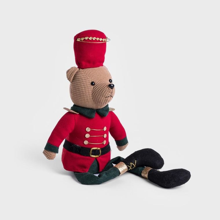 Homla, Gusti, gnom, Skrzat miś nutcracker w czerwonym ubranku, telespopowe nogi, 46 cm