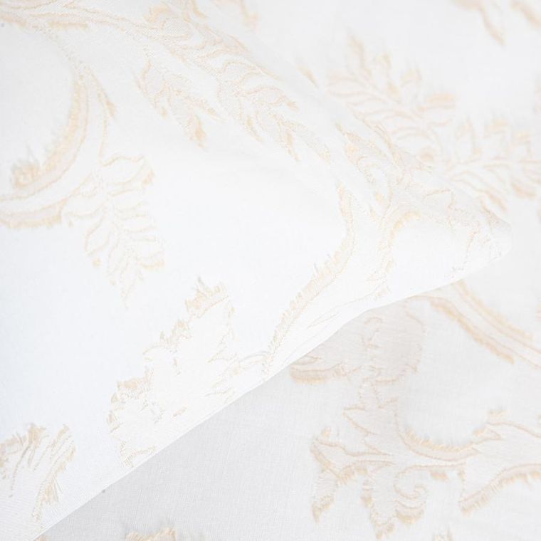 Homla, Jakad, pościel, bawełniana żakardowa biało-beżowa, 160-200 cm