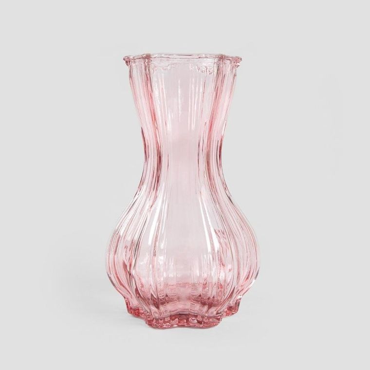 Homla, Junne, wazon, szklany różowy, 12-20,3 cm