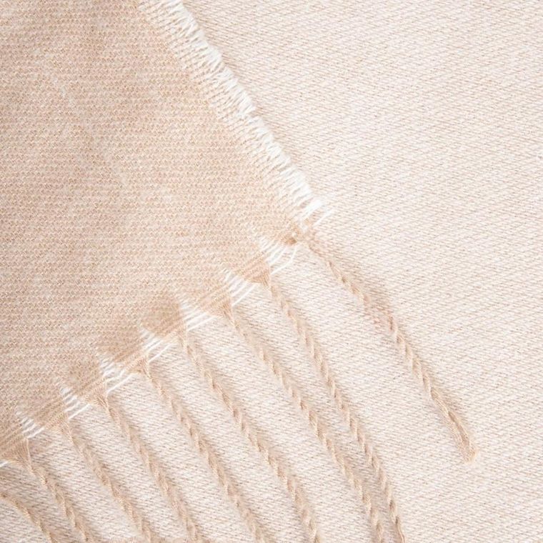 Homla, Kalor, koc, beżowy żakardowy we wzór z frędzlami, 135-200 cm