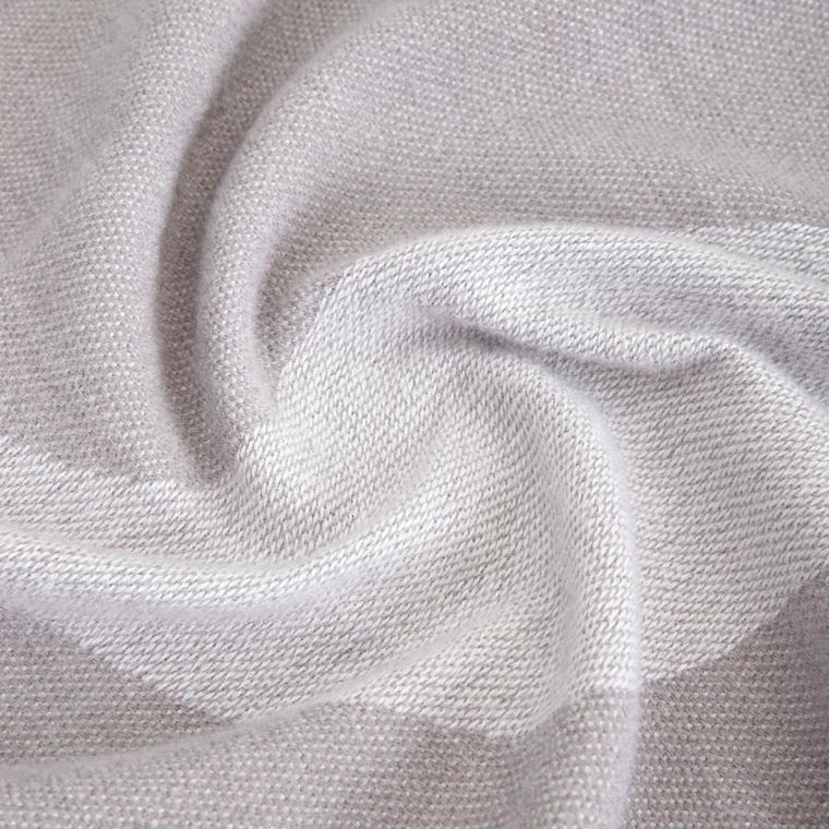 Homla, Kalor, koc, szary żakardowy we wzór z frędzlami, 135-200 cm