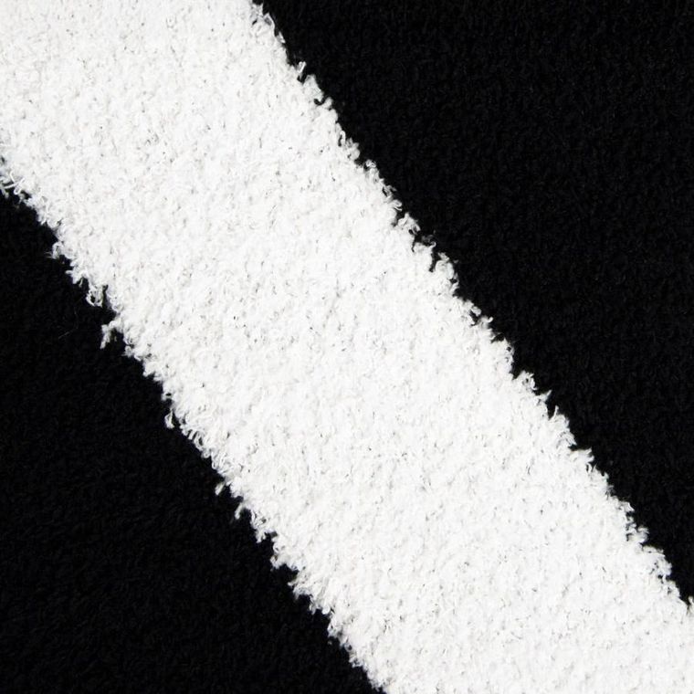 Homla, Kobe, koc gruby żakardowy w czarno-białe pasy, 130-170 cm